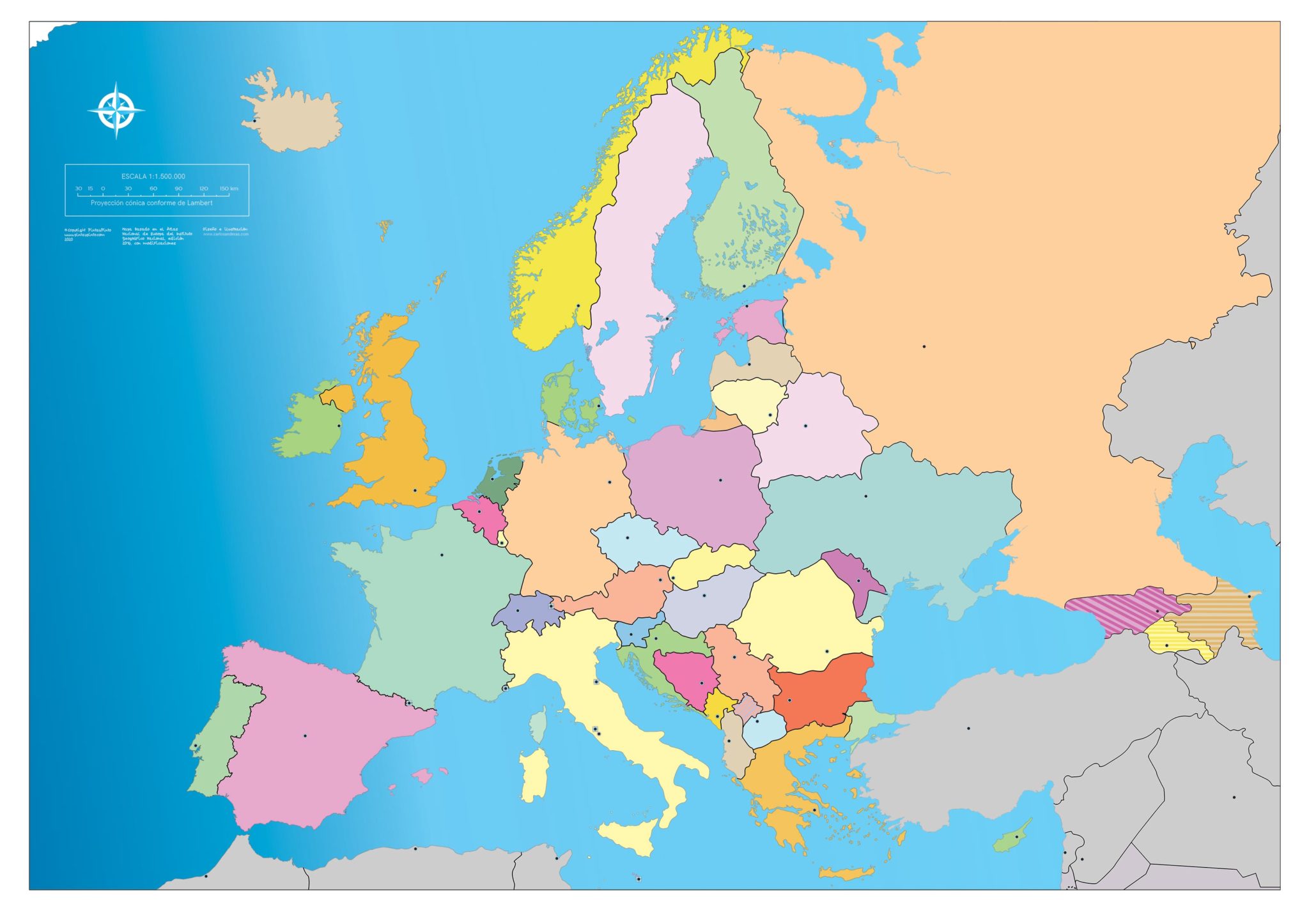 Pack Mapas Mudos España Europa Mundi Pinta Y Pinto 1752