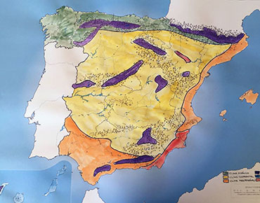 caratula video de los climas de España en el mapa mudo de España de Pinta y Pinto