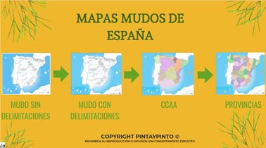 menú de los distintos mapas mudos digitales de España.