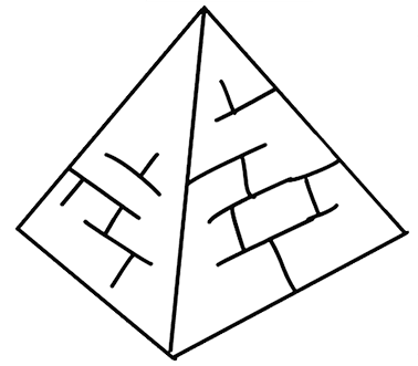 Illustration of the Pyramid of Cestius on the Rome colouring map.