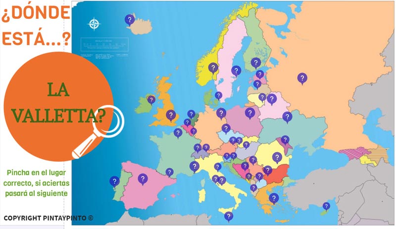 Interactive game capitals of Europe.