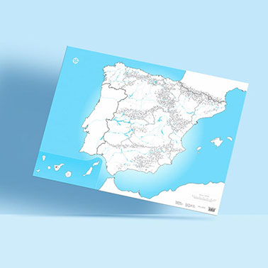 Spain map printed, size 100 x 70cm, by Pinta y Pinto.