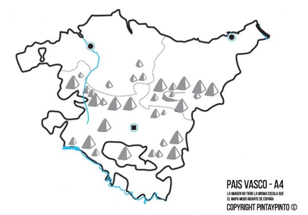 DEscargable PDF en A4 del el País vasco y sus provincias para recortar