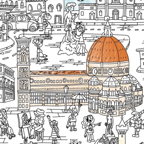 Florence Duomo on the colouring map of Florence