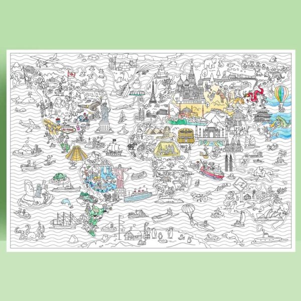 image of the colouring map of the wonders of the world to colour, from ancient to modern wonders and also natural wonders.