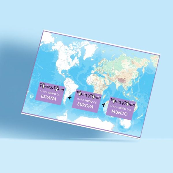 blank maps bundle, Spain, Europe and the world for coloring