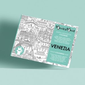 Coloring map of Venice by Pinta y Pinto over a green background