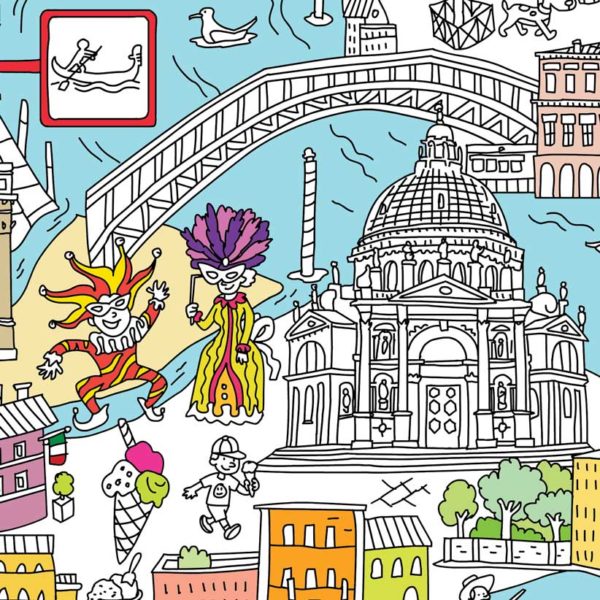 Punta della dogana and the Santa Maria della Salute on the Venice colouring map