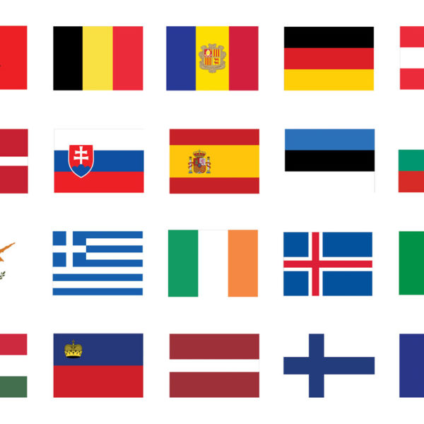 Downloadable flags of European countries in PDF