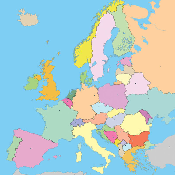 political map of Europe