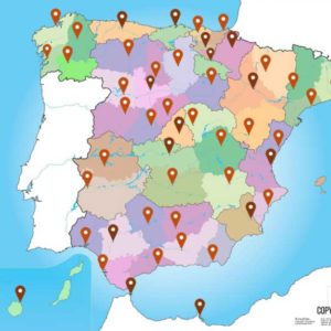 Interactive blank map of Spain, the provinces of Spain